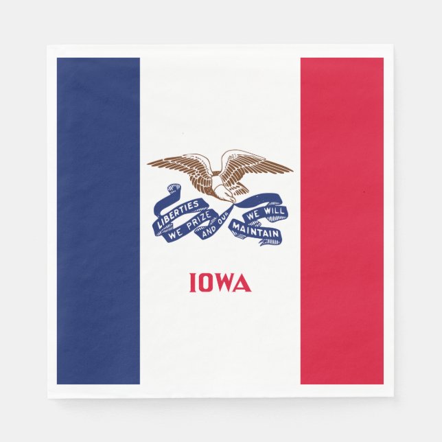 Servilleta De Papel Bandera Estatal Iowa (Anverso)