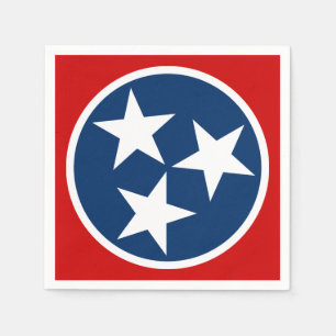 Servilleta De Papel Bandera Estatal Tennessee Estrellas Blancas Azules