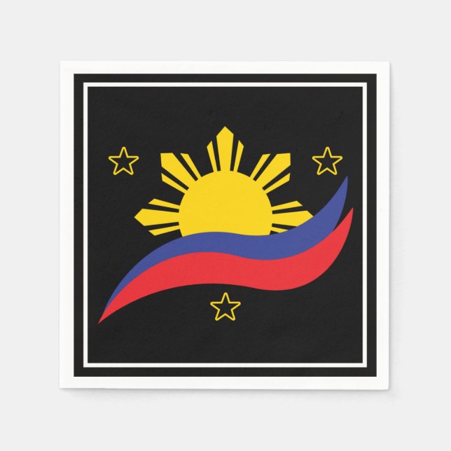 Servilleta De Papel Bandera filipina de Pinoy de Filipinas (Anverso)