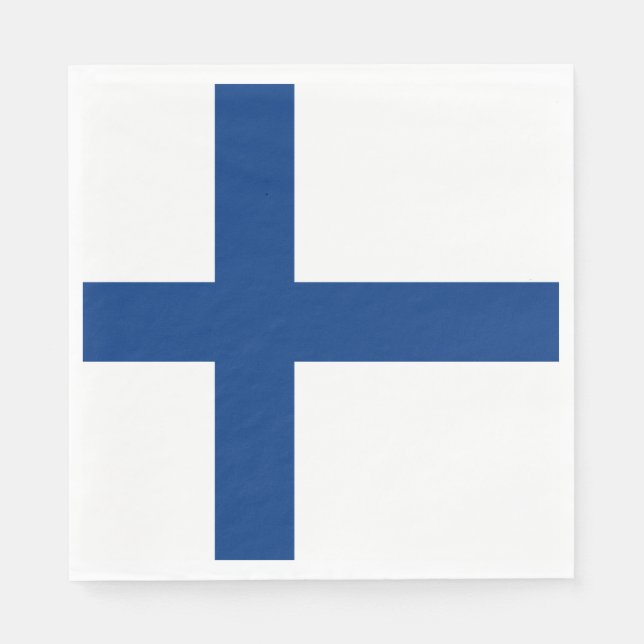 Servilleta De Papel Bandera finlandesa (Finlandia) (Anverso)