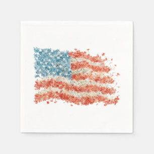 Servilleta De Papel Bandera floral de Estados Unidos