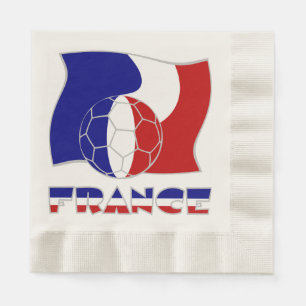 Servilleta De Papel Bandera Francesa con Balón de Fútbol