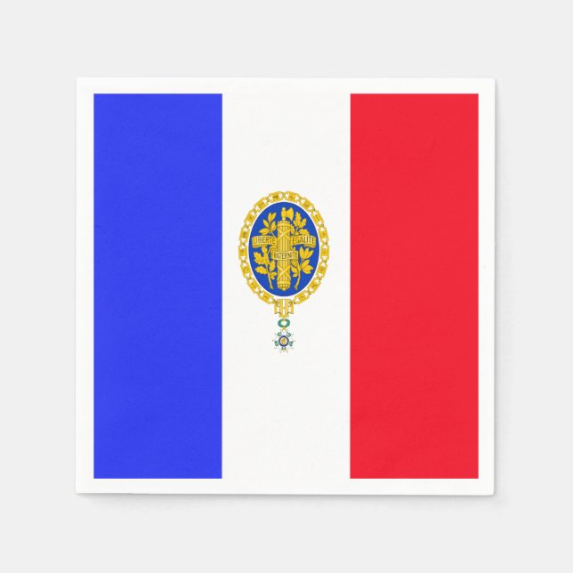 Servilleta De Papel Bandera francesa Emblem (Anverso)