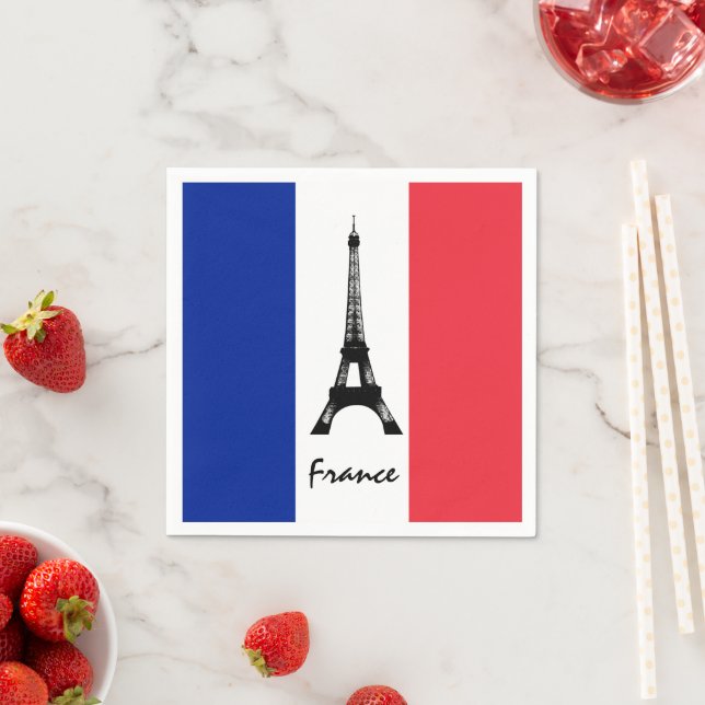 Servilleta De Papel Bandera francesa y Torre Eiffel - Fanáticos de Fra (In situ)