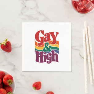 Servilleta De Papel Bandera Gay y Alta Orgullo LGBTQ Retro
