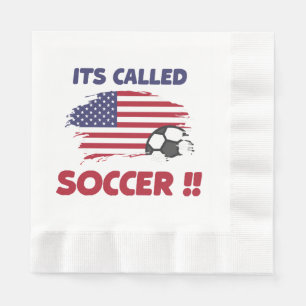 Servilleta De Papel Bandera graciosa estadounidense se llama SOCCER no