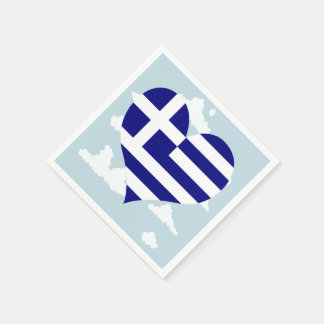 Servilleta De Papel Bandera griega en un fondo turbio