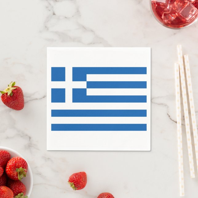 Servilleta De Papel Bandera griega Grecia Libro blanco azul (In situ)