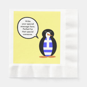 Servilleta De Papel Bandera Griega Ms Penguin Personalizada Hablando