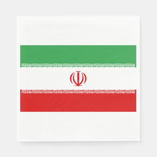 Servilleta De Papel Bandera iraní (Irán) (persa) (Anverso)