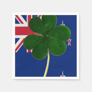 Servilleta De Papel Bandera irlandesa de Nueva Zelanda Shamrock Clover
