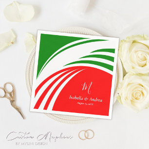 Servilleta De Papel Bandera Italiana con Monograma Personalizado