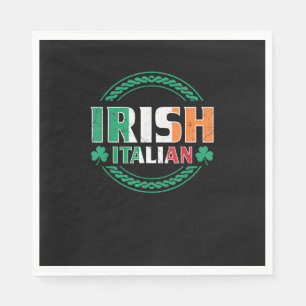 Servilleta De Papel Bandera italiana irlandesa mitad irlandesa mitad i