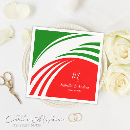 Servilleta De Papel Bandera italiana monogramada personalizado