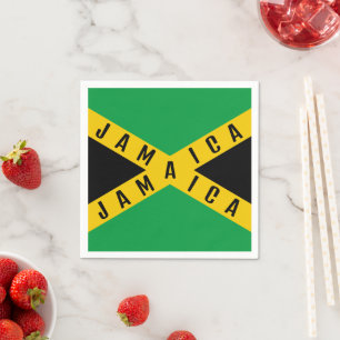 Servilleta De Papel Bandera jamaiquina verde negra y dorada de Jamaica