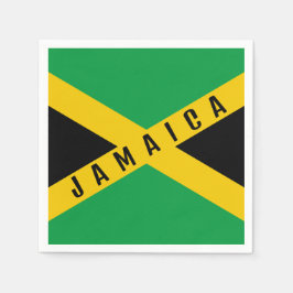 Servilleta De Papel Bandera jamaiquina verde negra y dorada de Jamaica