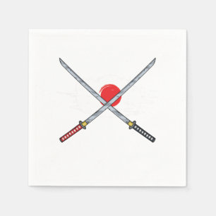 Servilleta De Papel Bandera japonesa espada Japón Katana Kendo Samurai