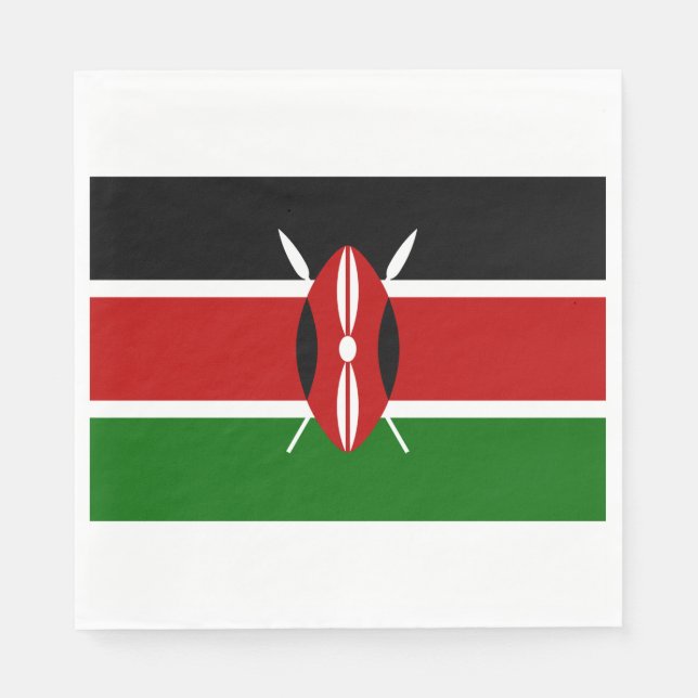 Servilleta De Papel Bandera keniana (Kenya) (Anverso)