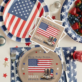 Servilleta De Papel Bandera militar de Estados Unidos bota a Fiesta RÚ