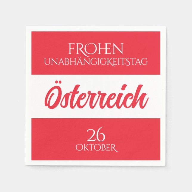 Servilleta De Papel Bandera nacional austriaca Día de la Independencia (Anverso)