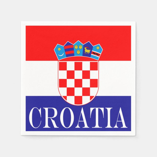 Servilleta De Papel Bandera nacional de Croacia Zastava Hrvatske (Anverso)
