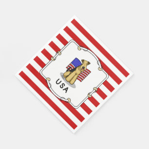 Servilleta De Papel Bandera norteamericana de Estados Unidos Airedale