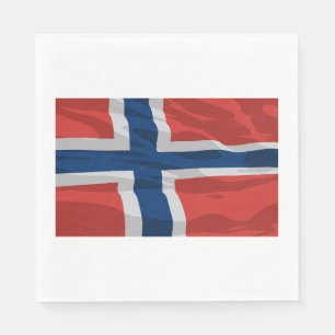Servilleta De Papel Bandera Noruega Rojo Y Azul