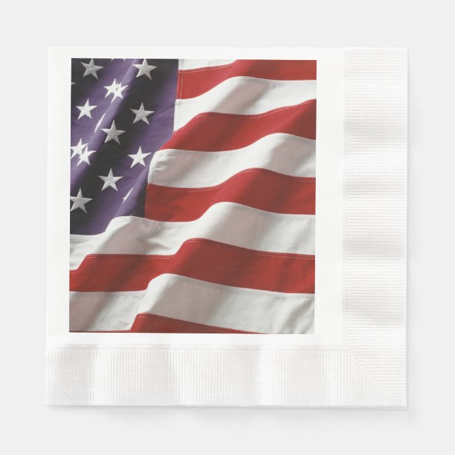 Servilleta De Papel Bandera Patriótica Americana (Anverso)