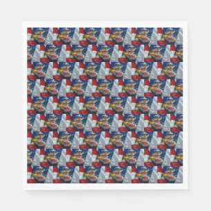 Servilleta De Papel Bandera Patriótica Americana Bald Eagle Wolf