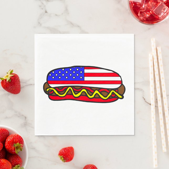 Servilleta De Papel Bandera Patriótica Americana Perro caliente (Subido por el creador)