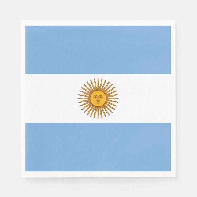 Servilleta De Papel Bandera Patriótica Argentina (Anverso)
