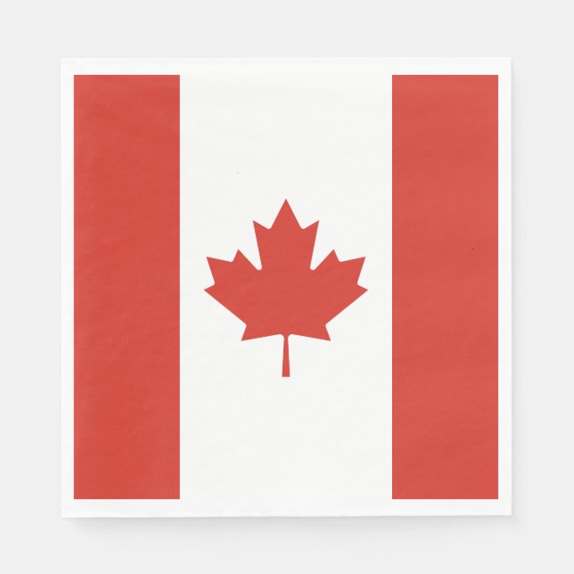 Servilleta De Papel Bandera Patriótica Canadiense (Anverso)