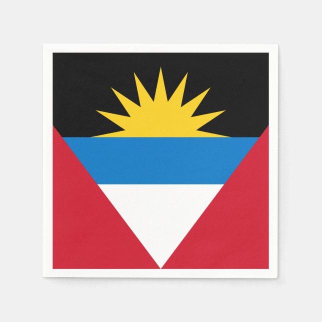 Servilleta De Papel Bandera Patriótica de Antigua y Barbuda (Anverso)