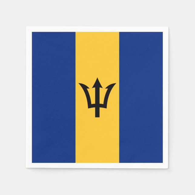 Servilleta De Papel Bandera Patriótica de Barbados (Anverso)
