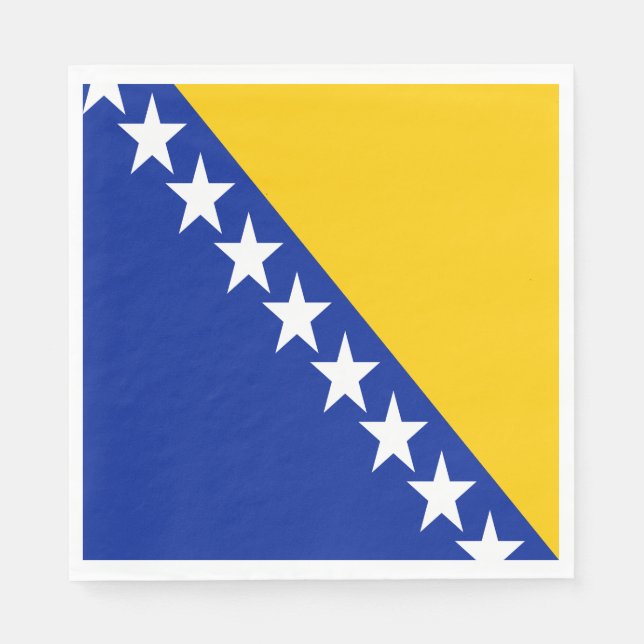 Servilleta De Papel Bandera Patriótica de Bosnia Herzegovina (Anverso)