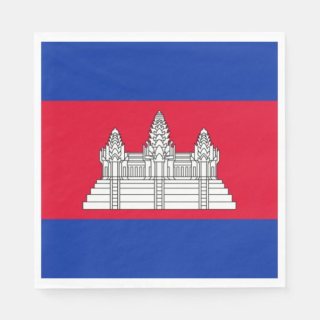 Servilleta De Papel Bandera Patriótica De Camboya (Anverso)