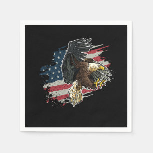 Servilleta De Papel Bandera Patriótica de Estados Unidos Bald Eagle