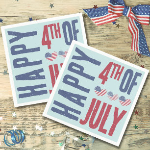 Servilleta De Papel Bandera Patriótica Estadounidense 4 De Julio Fiest