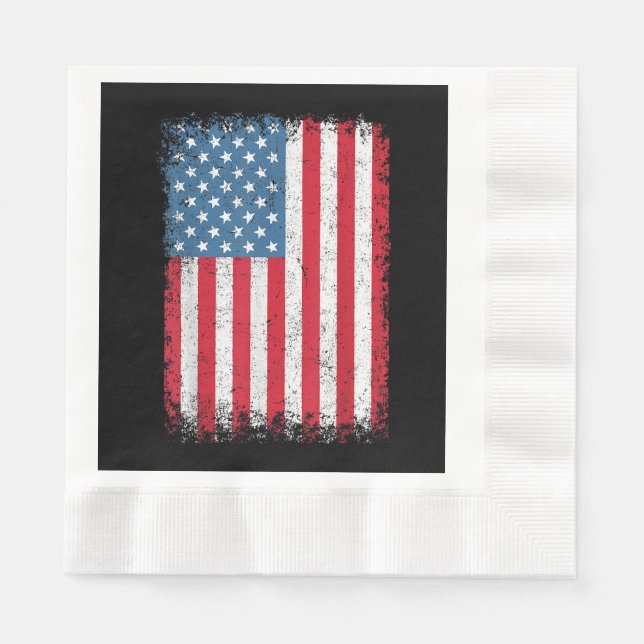 Servilleta De Papel Bandera Patriótica Estadounidense Para Hombres Niñ (Anverso)