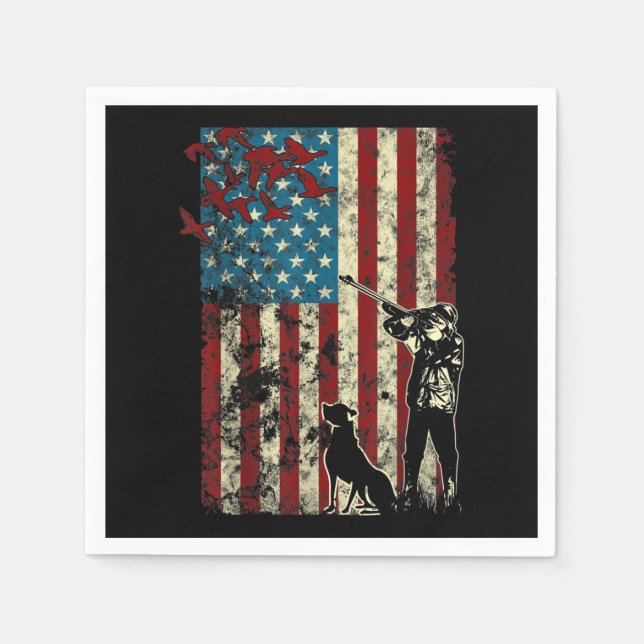 Servilleta De Papel Bandera patriotica estadounidense perturbada por l (Anverso)