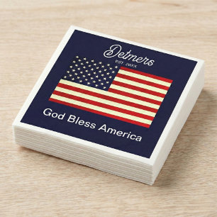 Servilleta De Papel Bandera personalizada de Dios Bendiga América