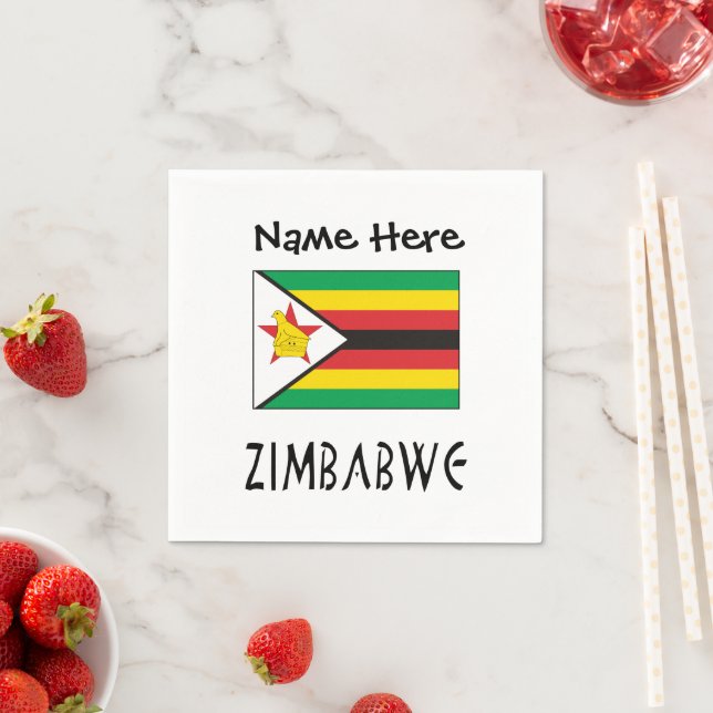 Servilleta De Papel Bandera personalizada de Zimbabue (In situ)