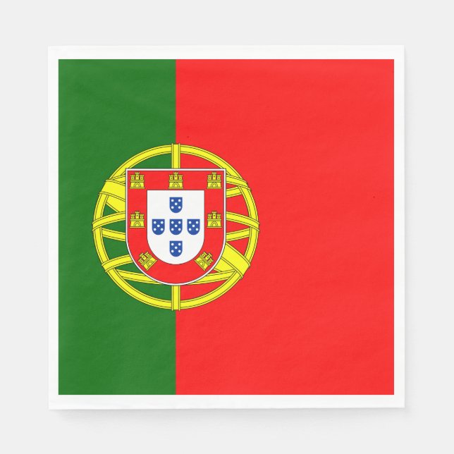 Servilleta De Papel Bandera portuguesa (Portugal) (Anverso)