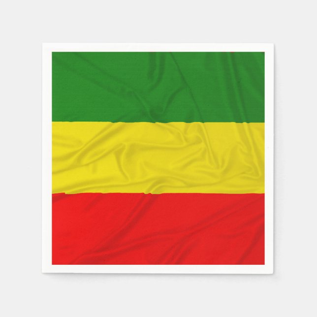 Servilleta De Papel Bandera rastafari arrugada (Anverso)