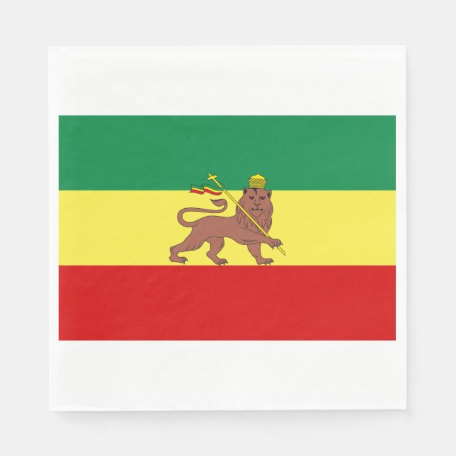 Servilleta De Papel Bandera rastafari (Rastafarianismo) (Rasta) (Anverso)