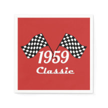 Bandera retro 1959 de cuadros negros y blancos clá