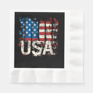 Servilleta De Papel Bandera Retro Americana USA 4 de julio