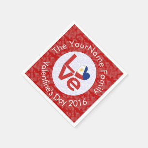 Servilleta De Papel Bandera Roja de AMOR Personalizada de Filipinas 