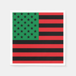 Servilleta De Papel Bandera Roja Negra y Verde Afroamericana