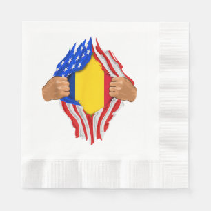 Servilleta De Papel Bandera rumana de Rumania dentro de mi camiseta